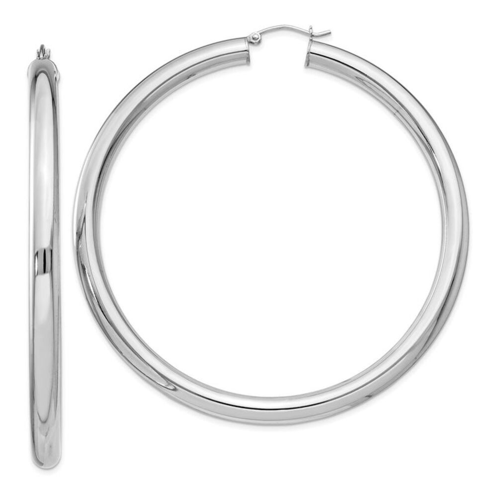 5mm Sterling Silver, Extra Large Round Hoop Earrings, 70mm (2 3/4 In)